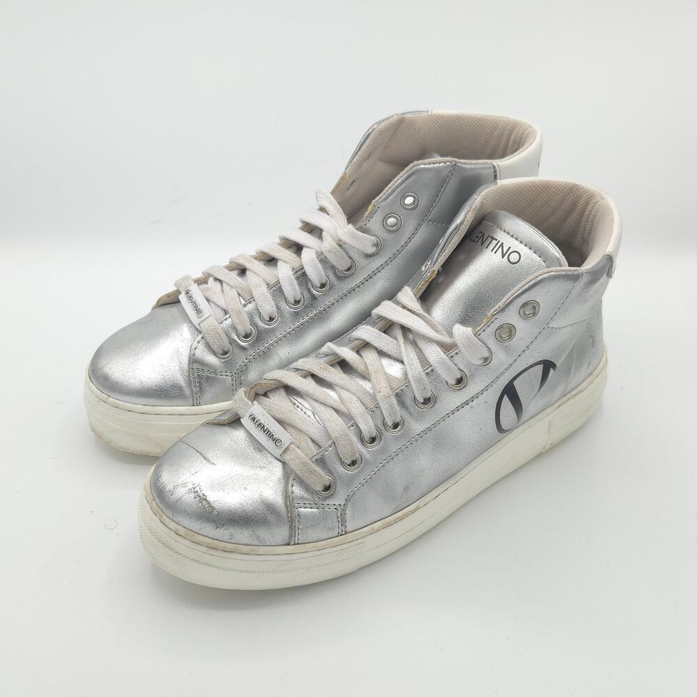 Valentino Women's Size 8 silver high-top sneakers